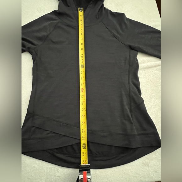 Apana Black Hoodie Athleisure Asymmetrical Top, Size M - Picture 5 of 13